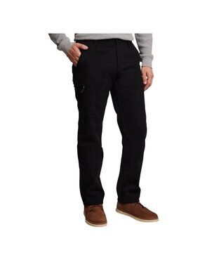 Weatherproof Vintage Men's 38x30 Canvas Fleece Lined Utility Pants  Black F1062